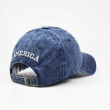 Classic American Flag Baseball Cap, Washed And Distressed Baseball Cap - Navy Blue - View 4