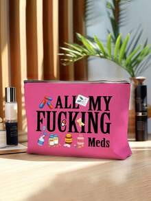 幽默“都是我的”帆布药盒 - 拉链设计，涤纶材质，可重复使用旅行药袋 - 适合作为礼物送给女性、妈妈、姐妹、女儿、闺蜜 | 母亲节、父亲节、春季园艺派对必备 | 可放入手提包，适合健身、露营、徒步旅行、办公、度假等各种场合 - 彩色 - 查看 8