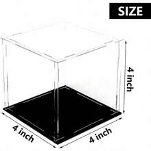 Acrylic Display Case Clear Display Cases For Collectibles Assemble Cube Display Box Alternative Glass Case For Display Action Figures Home Storage Organizing 4x4x4 Inch (4x4x4 Inch) - Clear - View 3
