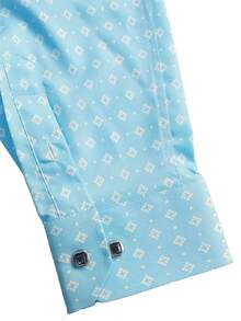 Áo sơ mi nam dài tay họa tiết chấm bi và kẻ caro thường ngày mới - Màu xanh nhạt - Xem 7