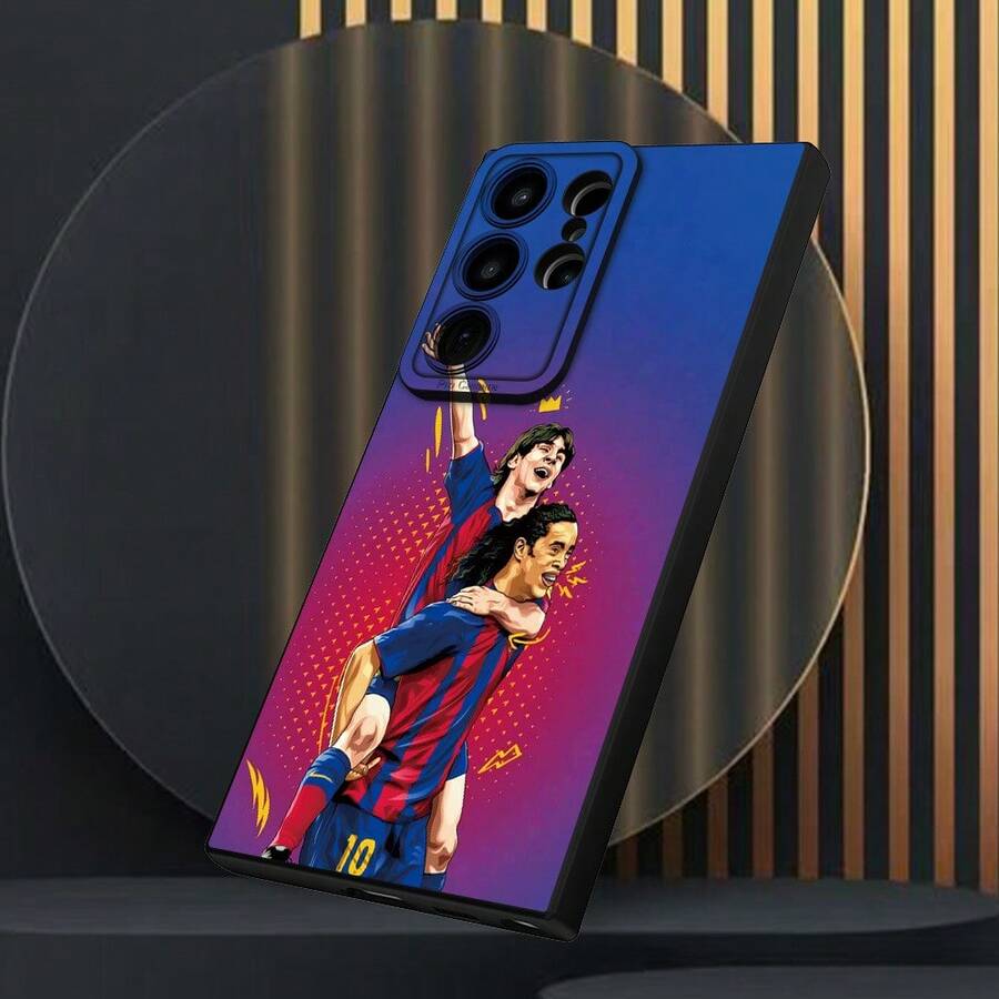 Funda de teléfono mate anti-caída de moda, agarre cómodo, diseño estilo Barcelona. Compatible con Samsung Galaxy A13/A14/A25/A34/A52/A53/A54/A55/S20/S20 Ultra/S20 Plus/S21/S21 Ultra/S21 Plus/S22 Plus/S22 Ultra/S22/S23/S23 Plus/S68 Ultra. Regalo perfecto para amigos, familiares, novio y novia en Navidad o Año Nuevo. - Mezcla de colores - Ver 1