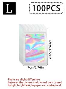 100 个透明窗口珠宝袋，渐变色珠宝密封袋，可重复使用，防尘防氧化，适用于戒指、耳环、项链、吊坠等珠宝、珠宝配饰整理、家居必需品、节日礼物。 - 彩色 - 查看 44