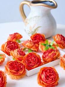 Artificial Peony Flowers Simulated Peony Flower Heads With Stems For Wedding Party Decoration Cake Decoration And Home Living Room Table Centerpieces Fake Plants Fall Decor Room Desk Garden Decor Room Decoration Stuff Essential For The Home Essential For Decoration - Multicolor - View 8