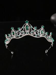 1 pièce Bandeau à couronne de princesse 3D avec strass pour femmes, accessoire de cheveux élégant pour anniversaire