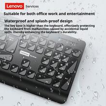 联想 K301 有线键盘，USB 接口，巧克力键盘设计，适用于办公和家庭使用，台式机和笔记本电脑，带支架 - 黑色 - 查看 4
