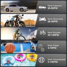 Compresor de Aire Portátil 150 PSI, Inflador de Llantas Electrica para Auto con Pantalla Digital y Luz LED, Bomba de Aire Bomba de Neumáticos para Bicicletas Motos Balones 12V 120W 4500mAh - 1 - Ver 4