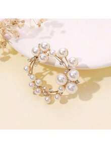 Fashion Clothing Accessories Sunflower Pearl Brooch Pin High-End Wedding Clothing Collar Pin - 金色0123 - 查看 2