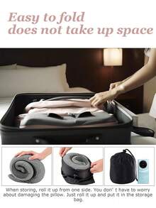 1 Memory Foam U-Shaped Pillow, Neck Pillow, Travel Pillow, Solid Color, Breathable Mesh Fabric, Built-In Storage Bag, Ergonomic Design, 360 ° Surround Support, Detachable Cleaning, Essential For Business Travel Such As Flying, Camping Nap Tool - Multicolor - View 6