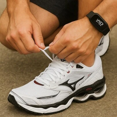 Tênis Masculino Esportivo Wave Creation 20 Molas Corrida Academia Pro Várias Cores + Relófio Digital de Brinde