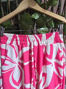Duna Fabric Wide-Leg Pants - Hot Pink - View 4