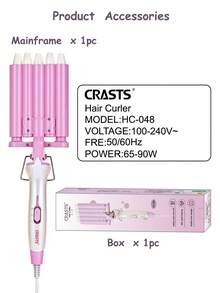 CRASTS Hair Curler, Curling Iron With Temperature Setting,Hair Iron, Flat Iron, Rose Color,Hair Styler HC-048, Suitable For Personal Hair Styling,Hair Care Gift - EU C Type Plug(220-240V) - View 6