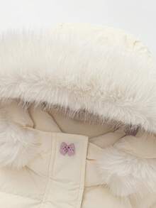 Balabala Áo khoác lông vũ dài cho bé gái tuổi teen, mùa đông 2025 Áo khoác dày ấm áp - Màu trắng sữa - Xem 6