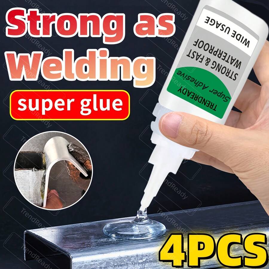 4PCS Heavy-Duty Metal Glue For Everything, Quick Drying For Shoes, Ceramics, Plastic, Wood, Metal, Clear & Waterproof, Super Glue Fuerte, Craft Glue, Wood Glue Fabric Glue, Plastic Glue, Rubber Glue - 4 件 - 查看 1