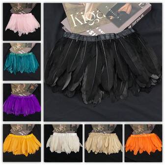 1 Meter High Quality Fluffy Feather Trim, Suitable For Wedding Decor, Furniture Decoration, Stage Performance, DIY Crafts, Accessories, Skirts, Clothing, Headpieces, Hair Accessories, Victorian Style Costume Accessories, Suitable For Wedding, Prom Dress Shawls, Easy To Decorate Feathers, Suitable For Holiday Decor, Gothic Style Feather Accessories