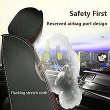 2 PACK Leather Seat Cover Universal Fit Front Seat Covers Waterproof Breathable Seat Covers Car Protector For Most Sedans SUV Pick-Up Truck (Black&Red) - 紅色 - 查看 5