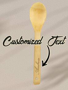 1/5pcs Customized Wooden Cooking Spoons, Suitable For All Kitchens. Salad Spatula Made Of Bamboo And Wood, Kitchen Cooking Tools, Personalized Wooden Spatula And Wooden Spoon, Three-Line Spatula, Natural Bamboo And Wood Non-Stick Surface, Multi-Functional Cooking Tools, Handmade Mother's Day Essential - Multicolor - View 15