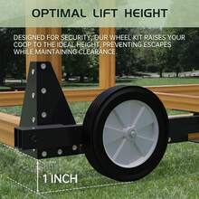 Chicken Coops Wheels Kit - Portable Poultry Tractor Mobilization Steel Chicken Coops Accessories - Set Of 6 Chicken Run Wheels-Chicken Cage Not Included-Patent Pending - 均碼 - 查看 3