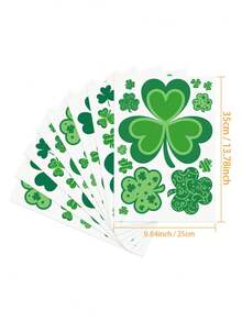 106pcs Clover Window Stickers, Suitable For St. Patrick's Day Decoration, Valentine's Day Decoration, Hanging Heart Decoration, Restaurant Decoration, Hotel Decoration, Bedroom Decoration, Living Room Decoration, Valentine's Day Decoration - Green - View 4