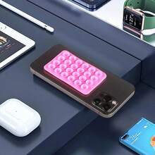 Double-Sided Silicone Phone Grip Handle, Suction Cup Phone Case Stand, Hands-Free Sticky Phone Holder, Suitable For Selfie And Video, Phone Finger Grip Stand, Wall Mounted, Car Mount, Applicable For Home, Office, Bathroom, Kitchen, Easy To Clean, No Trace, Soft Touch, Reusable Phone Accessory