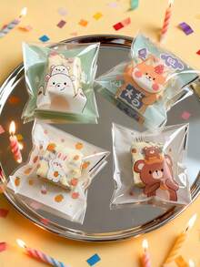 Cookie Bags, Mooncakes, Pastries, Candies, Snowflake Pastry Packaging Bags, Frosted Dot Self-Adhesive Bags, Self-Sealing Bags For Baking Packaging - Multicolor - View 2