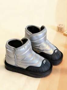儿童冬季雪地靴 男女童保暖防水防滑户外鞋 - 銀色 - 查看 4