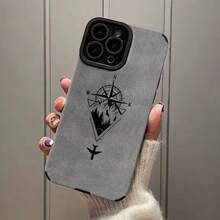 Funda de Teléfono Personalizada con Patrón Creativo de Brújula de Avión para iPhone 16ProMax/15Pro/14Plus/13/12/11/7/8Plus/X/XR/XsMax, Resistente a Impactos, Diseño de Moda, Cubierta Protectora de TPU, Cuero Sintético - Colores mixtos - Ver 6