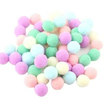 300pcs/set Random Color Pom Pom Design DIY Sewing Decoration, Polyester DIY Decoration For DIY