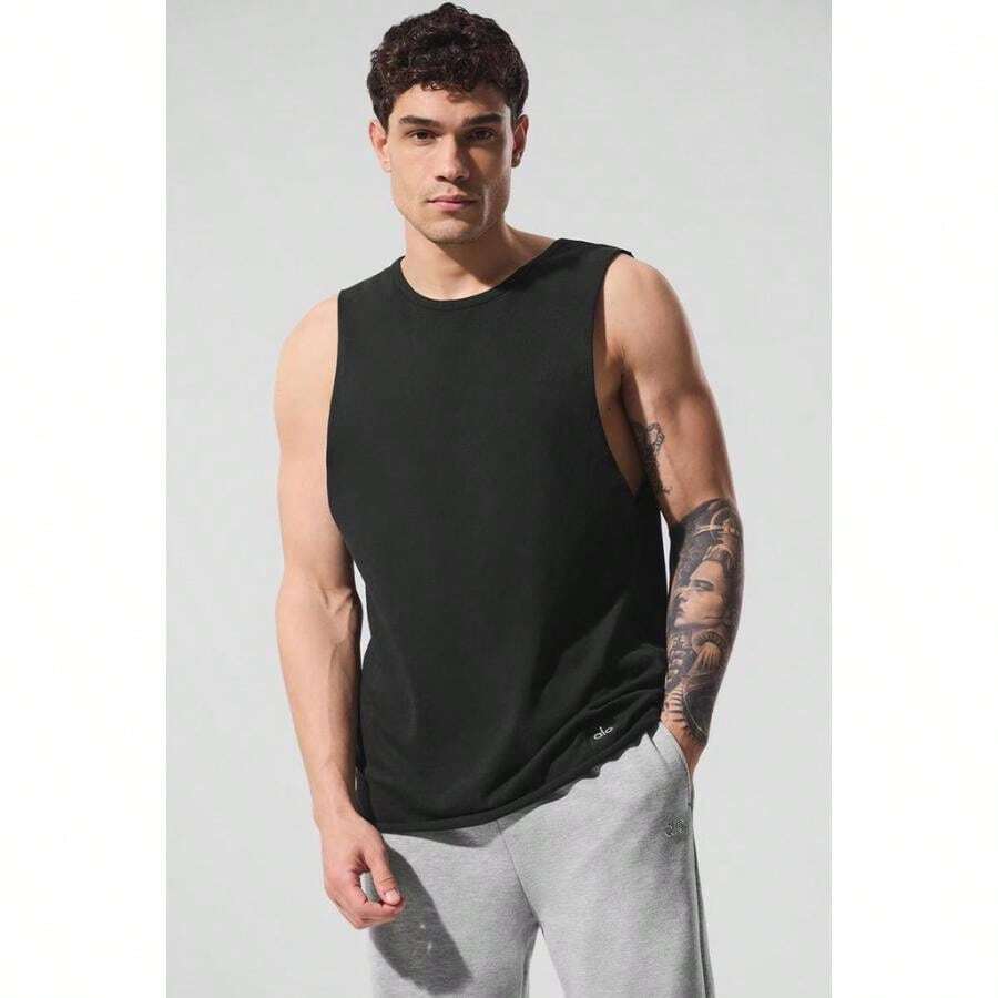 Alo Yoga Society Raw Edge Tank - White | | Pilates Set - Black - View 1