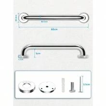Grab Bars2 PCS Barra de  para Baño 60cm Pasamano Acero Inoxidable Barra de Agarre de Ducha para Discapacitados Mayor Mujer Embarazada Barra de Agarre para Bañera o DuchaGrab Bars - 60 centímetros - Ver 7