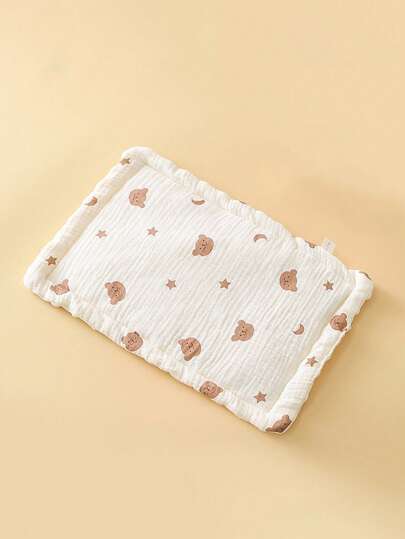 1pc Newborn Flat Pillow: Suitable For Infants Aged 0-6-12 Months. Made Of Soft Bean-Filled Material, It Is Gentle On The Skin And Has A Soothing Effect. The Small Pillow Design Fits The Shape Of The Baby Head And Is Suitable For All Seasons.