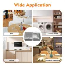 SENDERPICK Fregadero de cocina de acero inoxidable de 78x43x21 cm, fregadero encastrable, 2 senos con escurridor, fregadero de cocina, fregadero bajo encimera, lavabo de cocina, fregadero de acero inoxidable para cocinas comerciales