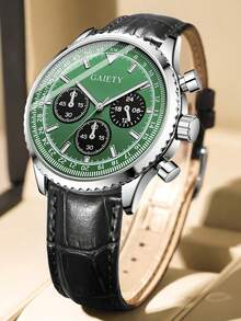 1 Stück Herren Quarzuhr, Lässig Business Klassisch mit drei Augen, gemischte Skala, runder Zifferblatt, geeignet für täglichen Gebrauch, Dekoration oder Geschenk für Freunde und Väter