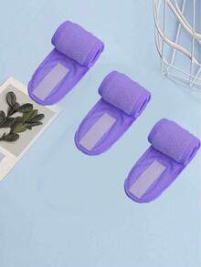 1件/3件/5件装可调节宽发带瑜伽SPA沐浴淋浴化妆洗脸美容头带女士化妆配饰发饰 - 黑色 - 查看 29