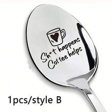 1pc Spoon Cat Lover Gift Fun New Year Gift Back To School - Silver - View 9