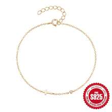 1 Vòng tay bạc Sterling 925 đính đá Cubic Zirconia cổ điển dành cho nữ, đeo hàng ngày trong tiệc sinh nhật - Vàng - Xem 5