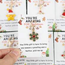 15件套圣诞系列钥匙扣套装，附赠“圣诞快乐”贺卡，幸运礼物，团队礼物，励志礼物，圣诞礼物，幸运礼物，生日礼物 - 彩色 - 查看 5