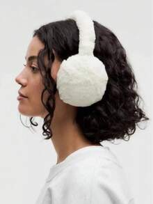 1pc Winter Ear Muffs, Faux Fur Lining, Warm Foldable Ear Warmers, Windproof Collapsible Ear Covers, Winter Accessory