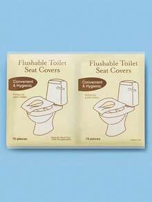 100pcs/Pack Disposable Toilet Seat Covers, Essential Travel Accessory, Water-Soluble Paper Toilet Liners, & Convenient (10pcs/Pack) - Multicolor - View 3