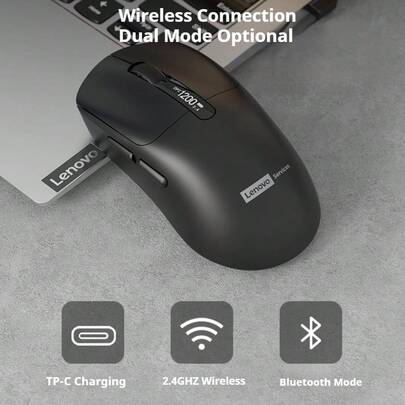 Lenovo N04S Wireless Mouse: 2.4G + Bluetooth Dual Mode Connection, 6-Key Layout, 4-Level DPI Adjustment, USB Receiver, Multi-Device Compatible, Smart Sleep Mode, Suitable For Multiple Systems, Make Office Work More Efficient.