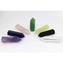 Healing Crystal Wands Point Faceted Prism Bars For Reiki Chakra Meditation Therapy Deco - Setof7 - View 6