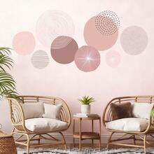 1 miếng dán tường hình vòm, miếng dán tường phòng khách chấm bi tròn phong cách Bohemian, miếng dán tường bằng nhựa vinyl, miếng dán tường có thể tháo rời, bóc ra và dán. - Nhiều màu - Xem 9