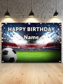 1pc Customized Football Theme Birthday Party Backdrop - Personalized Football Happy Birthday Banner, Vinyl Photo Background Cloth, Suitable For Porch Decor, Indoor/Outdoor Celebration, Fit For Wedding, Birthday, Anniversary, Graduation - Multi-Functional Party Backdrop In 3 Sizes! - Multicolor - View 11
