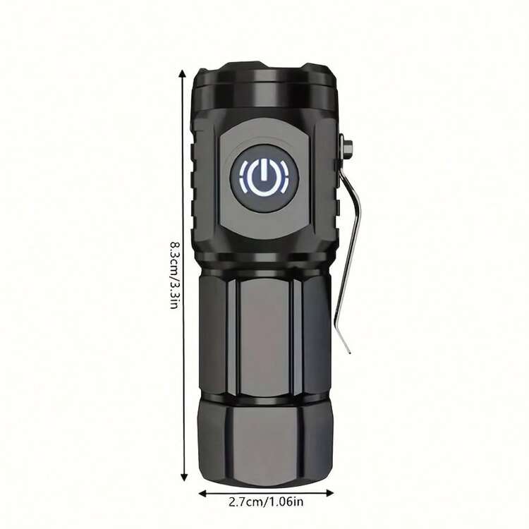 Mini Flashlight 2550 Lumens Rechargeable USB C Charging, Small Flashlights High Lumens 5 Modes, Pocket Light With Clip, Portable Flash Light For EDC,Camping, Hiking,Emergency - 黑色 - 查看 10