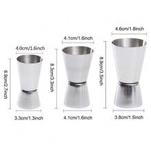 3pcs/Set 304 Stainless Steel Measuring Cups, Professional Cocktail Double-Headed Measuring Cup, Bartender Drink Measure Cup For Party, Wedding, Kitchen, Bar