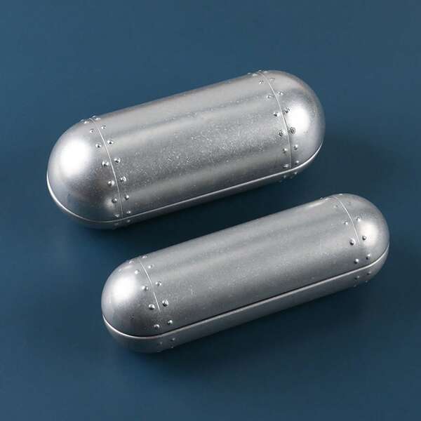 E88 Aluminium Kreisförmige nostalgische Brillenbox, Anti-Druck Kurzsichtigkeits-Brillenbox, Sonnenbrillenetui, optische Sonnenbrillenetui, Reiseaufbewahrungsbox