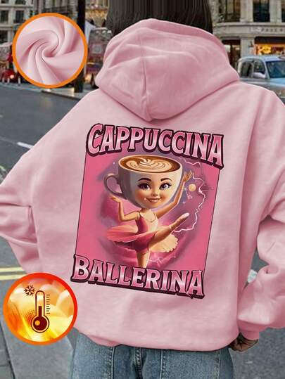 1pc Girls Casual Printed Pullover Hoodie Sweatshirt, Warm Thermal Lined, Long Sleeve, Autumn/Winter Student Youth Clothing - Fun And Colorful Hoodie To Inspire Imagination In Every Child