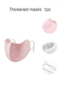 1 szt. Zimowa pluszowa czapka zimowa z maską chroniącą przed zimnem – zapięcie na elastyczny sznurek, lekka, ciepła bluza do jazdy na rowerze, narciarstwa i sportów na świeżym powietrzu, jednokolorowa czapka z kapturem i polarową wiatroszczelną ochroną słuchu, unisex, dostępna w 4 kolorach