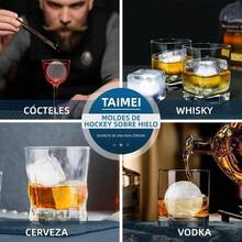 2pcs Molde para Hielos de Silicn en Forma de Esferas y Cubos, Bandejas de Silicona Reutilizables, Moldes para Paletas con Tapa para Cubitos, Ccteles, Whisky, Fcil Liberacin, Sin BPA - inicial - Ver 6
