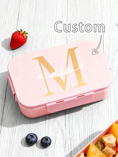 Individuell gestaltete tragbare Bento-Box, 3-Fach-Design mit integriertem Besteck (Gabel & Löffel), Dreifach-Verschluss-Klapptop-Abdeckung, praktisch zum Aufbewahren von Mahlzeiten, ideal für Arbeit, Studium und Reisen. Platzsparend, modisch multifunktional, elegant und praktisch, wiederverwendbar, stilvoll.