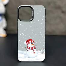 Funda de Teléfono IMD Electroplated con Diseño de Copo de Nieve de Navidad, Gorro y Bufanda, Creativa y de Alta  - Adecuada para 16/15/14/13/12/X/XS/XR//8/Pro/Pro/Plus, Funda de Teléfono a Prueba de Golpes de Cobertura Completa/Funda de Teléfono Impresa/Funda de Teléfono/Nuevo Modelo de Funda Protectora, Regalo para Ti y tus Amigos y Familiares para las Vacaciones - Colores mixtos - Ver 2